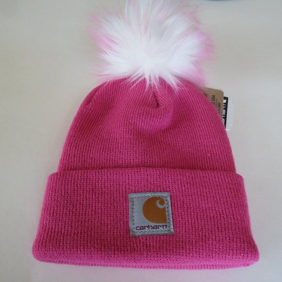 Carhartt Beanie Handmade in USA Pom Kids Cap - Picture 3 of 4